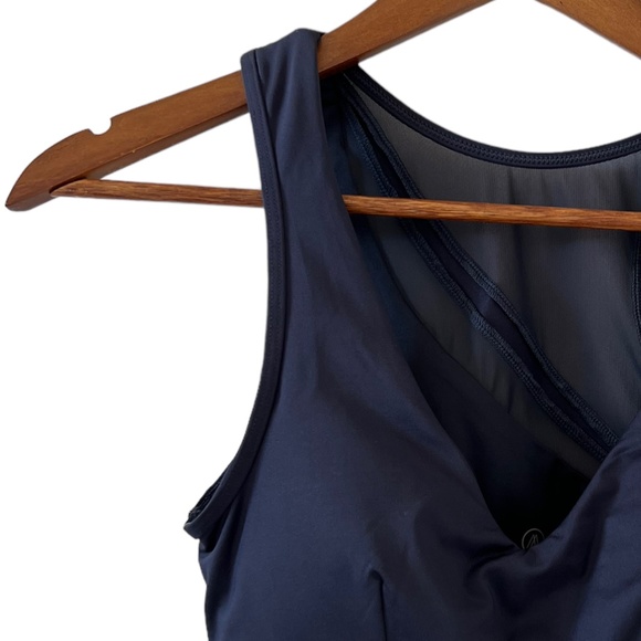 AMARI Active NEW Tidal Mesh Bra Tank Top In Midnight Navy Size S - Picture 3 of 14